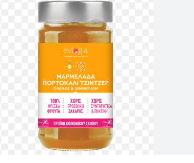 Μαρμελαδα Πορτοκαλι Ginger 280Gr Evlogia
